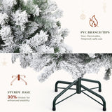 YITAHOME Prelit Snow Flocked Artificial Full Christmas Tree 6ft with Remote Control, Christmas Pine Tree with 11 Light-Modes, 1000 Branch Tips, and Foldable Base for Home, Party Decoration