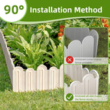 Ruppence 40Pcs 42ft White Garden Edging Border, Plastic Landscape Edging