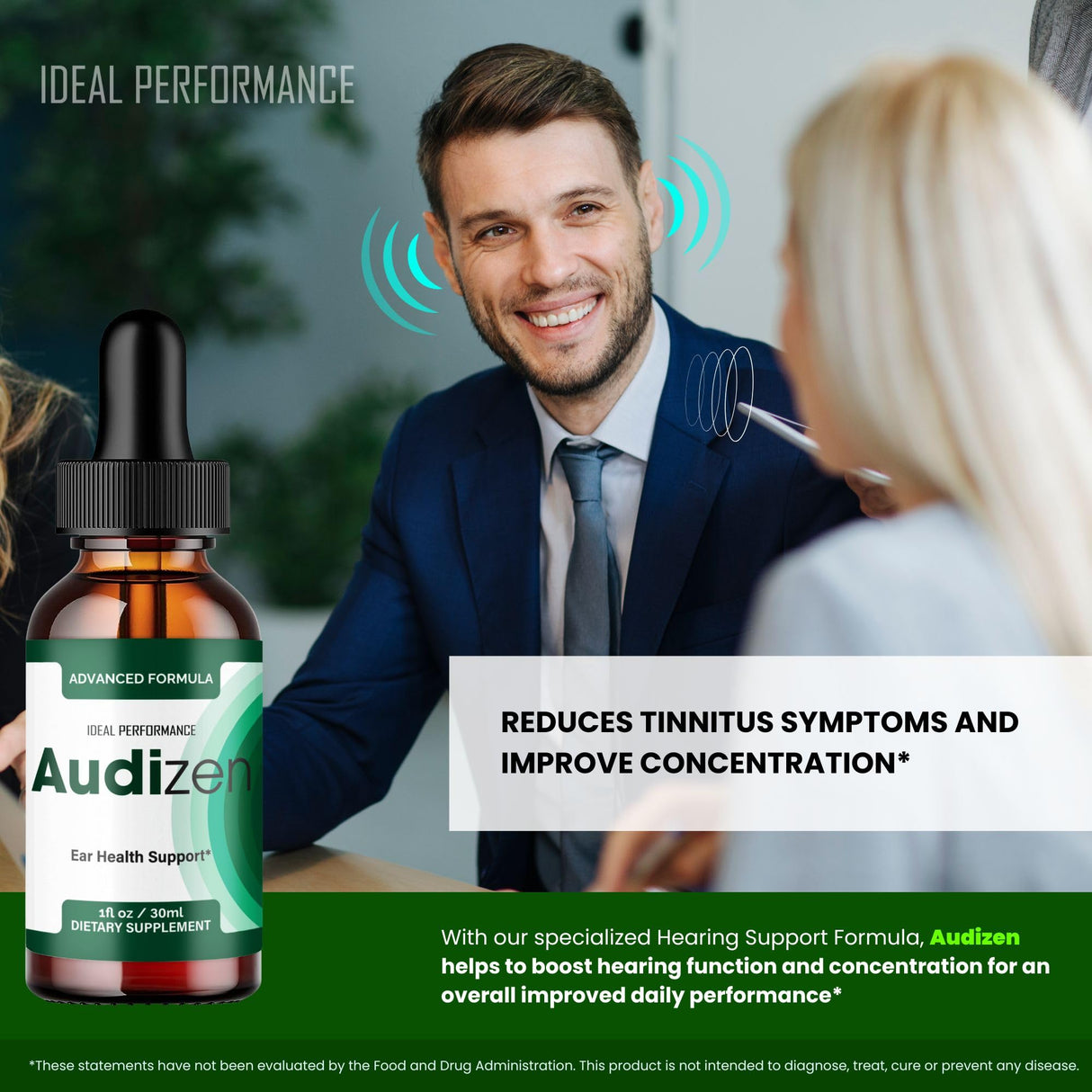 Audizen Tinnitus Drops, Official Audizen Tinnitus Relief for Ringing Ears, Advanced Ear Health Support Supplement Liquid Drops All Natural for Healthy Ringing Ear, Audi Zen Droppers Reviews (1 Pack)