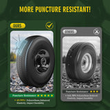 Wiltire (2 Pack) 4.10/3.50-4 Flat Free Tire and Wheel 10-Inch Solid Wheel Replacement with 5/8 Extra 3/4 &1/2 Bearings,2.2" Offset Hub -Compatible with Hand Truck,Wheelbarrow(Wave,Black)
