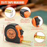 Dad Gifts from Daughter Son Wife, Best Dad Ever Gift Birthday Gift for Dad Christmas Stocking Stuffer Useful Gifts for New Dads Daddy Father in Law Genuine Leather Engraved 25 FT Tape Measure Tool