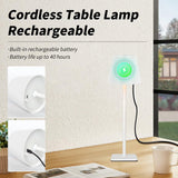 Mr. White Outdoor Waterproof Cordless Set of 2 Rechargeable Portable Top Touch Battery Operated Powered LED Table Lamp Desk Lamp Lights for Restaurant Kitchen Patio Dinner Dining (White 2 Pack)