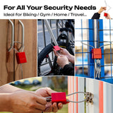 BOZZYS Cable Lock with 3 Keys | L 3.28ft(1m),D 1/6in(4mm) Adjustable Steel Cable Padlock | Aluminum Locks for Bikes, Gate, Lockers & Outdoor Gear | Weatherproof& Silver