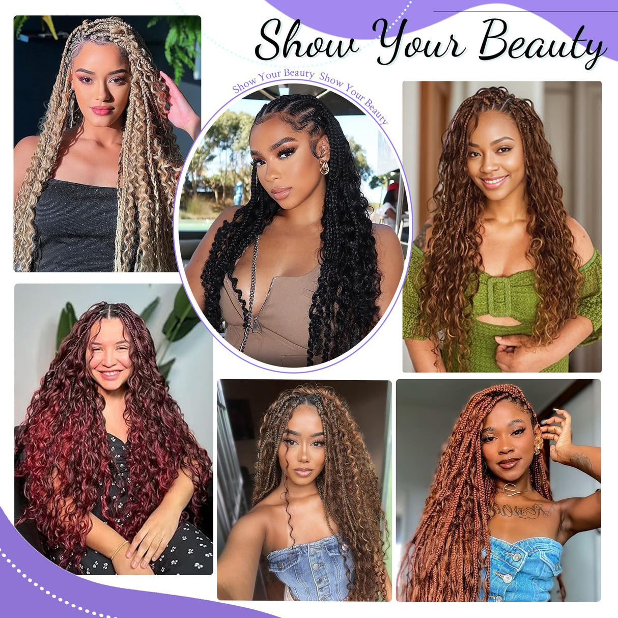 Human Braiding Hair for Boho Braids Human Hair 3 Bundles/Pack 110g 20 Inch Deep Wave Bulk Human Hair for Braiding Curly Knotless 12A Brazilian Virgin Ombre Balayage