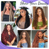 Human Braiding Hair for Boho Braids Human Hair 3 Bundles/Pack 110g 20 Inch Deep Wave Bulk Human Hair for Braiding Curly Knotless 12A Brazilian Virgin Ombre Balayage