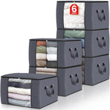 Fab totes 6 Pack Storage Bags for Clothes Blanket Storage Bins with Lids
