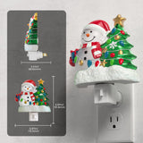 L LOHAS LED Christmas Night Lights Plug into Wall, 5000K Daylight, 360° Rotatable Christmas Tree & Snowman Nightlight, Night Light for Kids, Ideal for Christmas Home Decor, 1 Pack