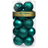 KI Store Dark Teal Christmas Balls 20pcs 3.15-Inch Christmas Tree Decoration Ornaments for Xmas Tree Holiday Wreath Garland Decor Ornaments Hooks Included