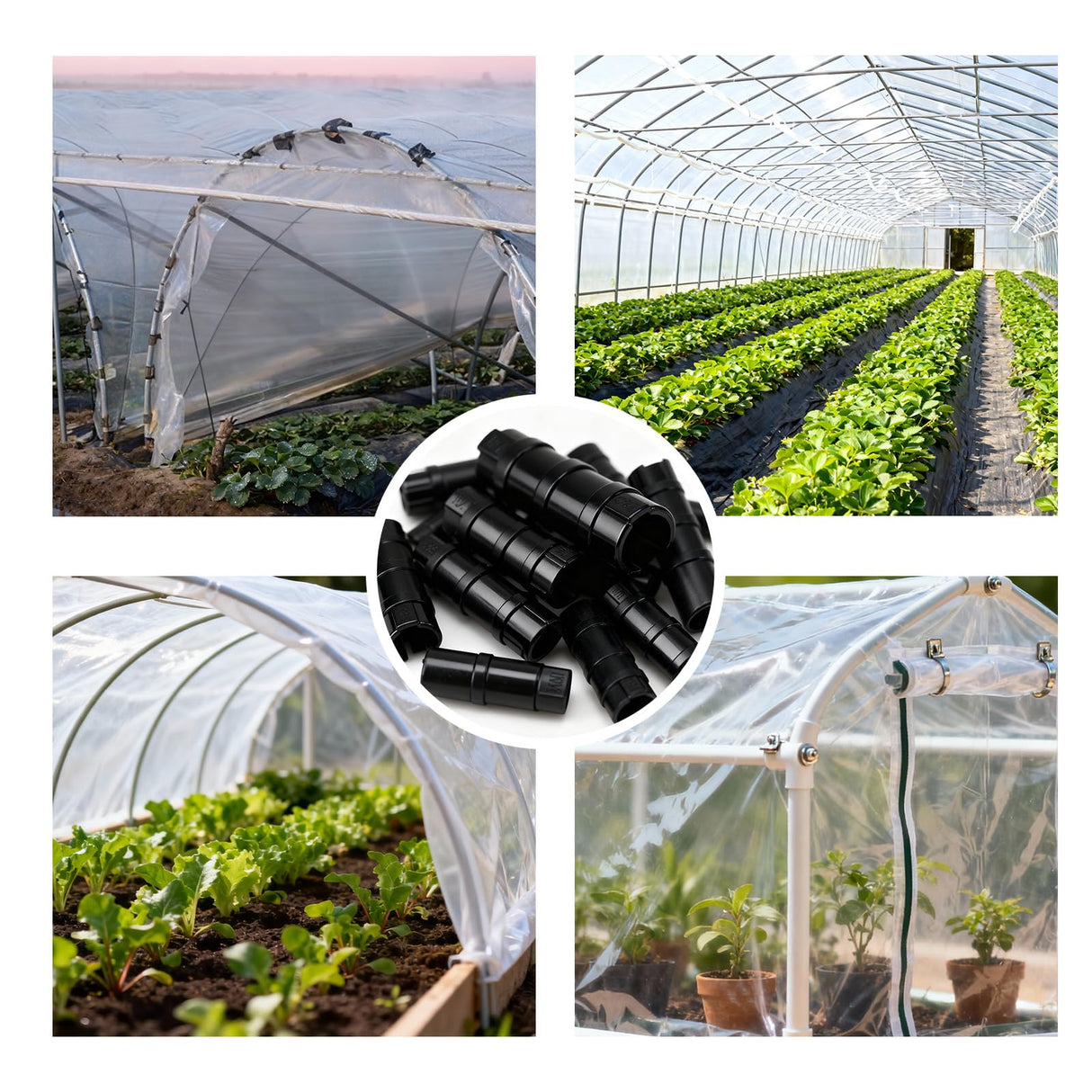 50PCS 3/4 Inch(25mm) Greenhouse Clips – Black Plastic Clamps for PVC Pipe, Garden Buildings, Greenhouse Films, Sunshade Nets, Shelters, Farming, and Gardening (3/4 in)