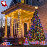 JMEXSUSS 200 LED Christmas String Lights Outdoor Waterproof, 66ft Color Changing String Lights Plug in, Warm White & Multicolor Christmas Lights for Trees Yard Wedding Xmas Party