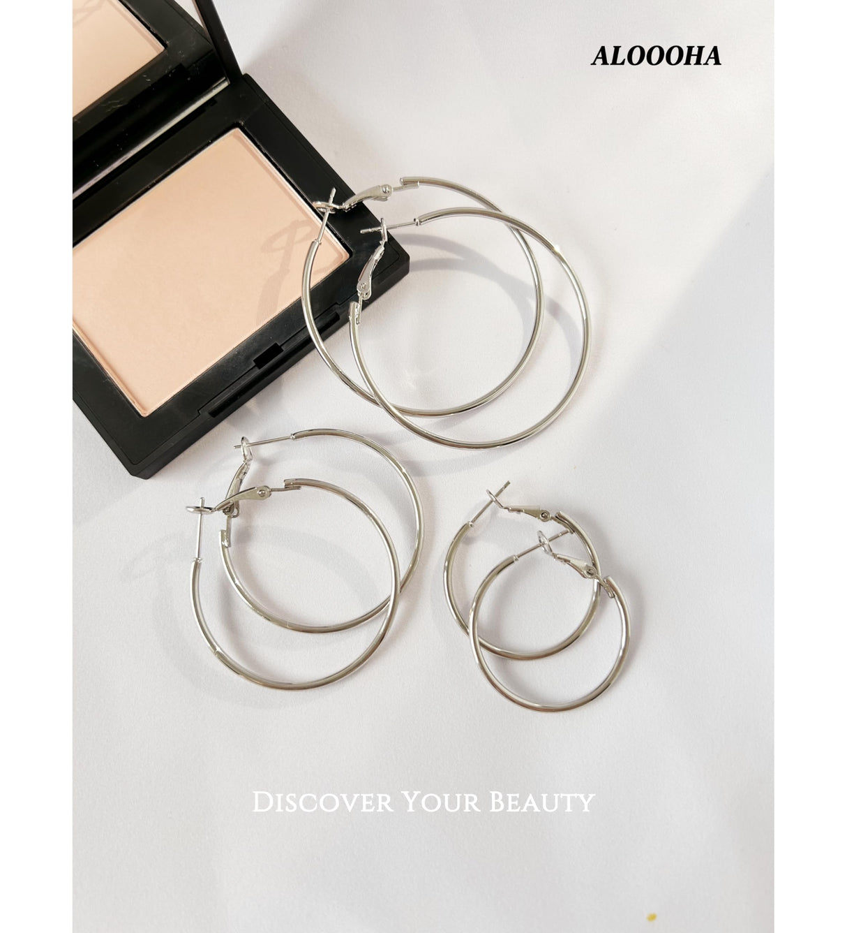 Aloooha Lightweight Surgical Stainless Steel Hoop Earring for Women, Silver Hoop Earrings for women,925 Sterling Silver Post Hypoallergenic, Daily Wear Versatile Hoops (3 Pairs(30/40/50mm))