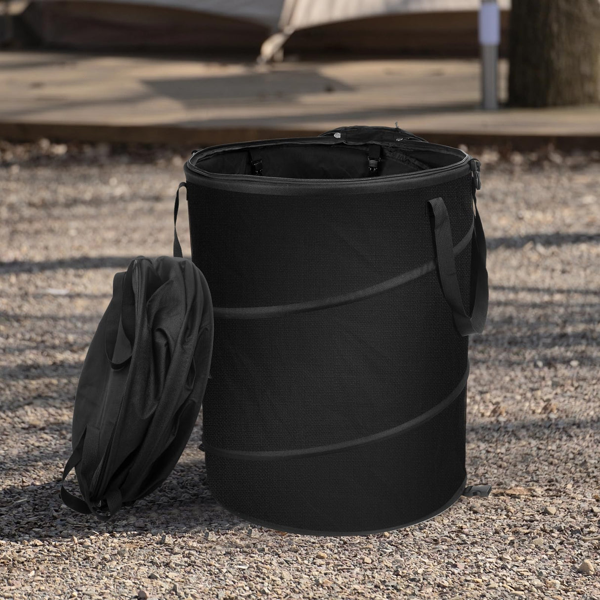 Audoyon Collapsible Camping Trash Can Pop Up Garbage with Lid