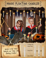 TLPUHU Floating Candles with 2 Wand - 24 Pack Christmas Decorations Magic Flameless Candles Flickering Warm Light LED Hanging Candle Remote, Operated Candles for Christmas Outdoor Indoor Party Decor