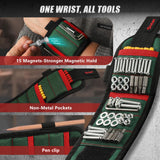 UUP Magnetic Wrist band with LED Light, Magnet Tool Belt Wrist Band for Screw and Nail, Adjustable Wrist Tool Holder, Father‘s Day Gifts for Men, Dad, Him, Mechanic, Woodworker, Handyman