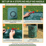 3 Pack 72-Gallon Yard Waste Bags with Gardening Gloves, Heavy Duty Reusable Lawn Leaf Bags with Reinforced Handles, Collapsible Garden Bags for Leaves, Debris and Outdoor Clean Up