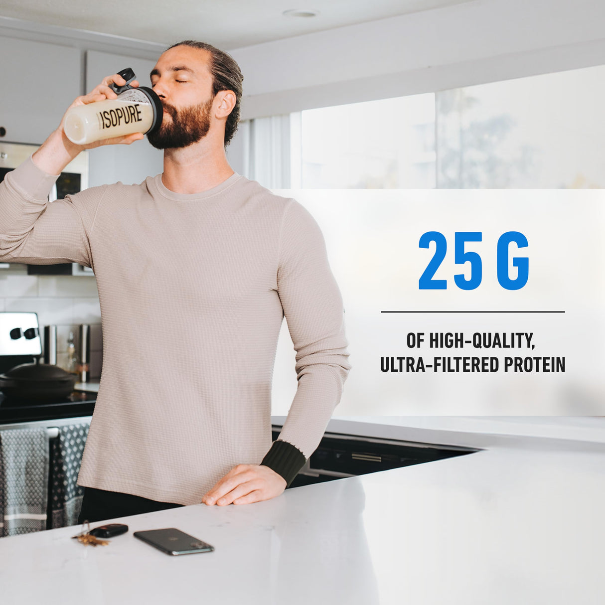 Isopure Zero Carb 100% Pure Whey Isolate Protein Powder, Lactose Free, Gluten Free, With Vitamins, Creamy Vanilla, 25g Protein Per Serving, 3 Lbs, 44 Servings (Packaging May Vary)