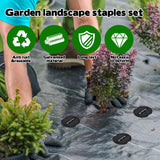 250 Packs Garden Stakes Staples 6 inch Landscape Fabric Pins Lawn 150Pcs U Shaped Galvanized Staples Ground Stakes Landscaping Pins and Plastic Fixing Gasket for Irrigation Hoses Plant Cover
