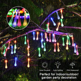 JMEXSUSS 2 Pack Solar String Lights Outdoor, Total 60LED 41.6FT, Water Drop