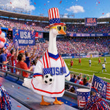 PaLuQiYa 2026 World Cup Porch Goose Outfit, 23" High Lawn Goose Statue Soccer Fan Costume Clothing, FIFA World Cup 2026 Porch Garden Geese Clothes with Hat for Outdoor Patio Yard