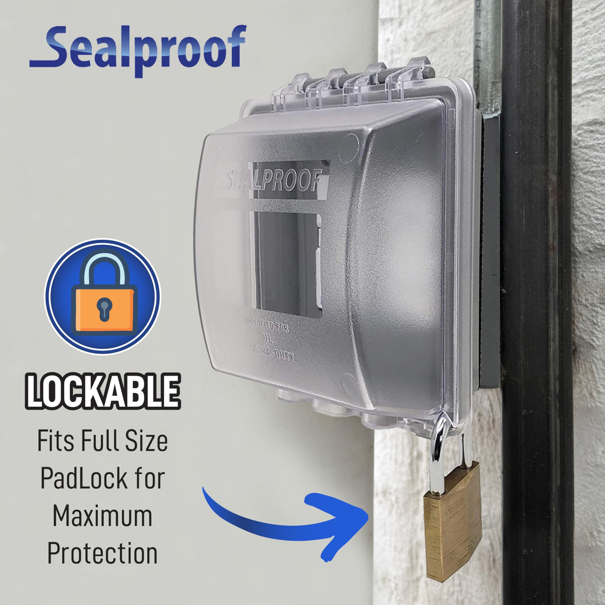 Sealproof 2-Gang Weatherproof In Use Outlet Cover | Two Gang Outdoor Plug and Receptacle Protector, Lockable, UL Extra Duty Compliant, 45 Configurations
