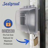 Sealproof 2-Gang Weatherproof In Use Outlet Cover | Two Gang Outdoor Plug and Receptacle Protector, Lockable, UL Extra Duty Compliant, 45 Configurations