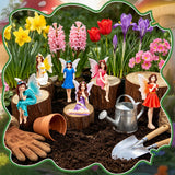 Exasinine 6 Pcs Fairy Figurines Mini Garden Fairies Fairy Garden Accessories for Outdoor Yard Home Decoration