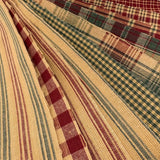 Vintage Christmas Homespun Cotton Red Green Fabric 22 pc 2.5" X 44" Precut Roll (Jelly Roll) by JCS