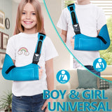 KONSEDIK Kids Arm Sling for left and right,Breathable Kids Medical Shoulder Sling with pocket,for Pediatric Rotator Cuff Injury,Arm,Wrist,Elbow,Clavicle Fracture Post-Surgery(Blue,Small)