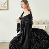 BEDELITE Fleece Blanket Soft Plush King Size Bed Blanket Black 108"x90"