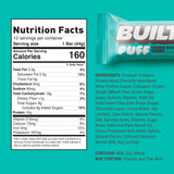 Built Bar, Puff Protein Bars, Cookie Dough Chunk Puff, 15g Protein Snacks, On-The-Go Bars, Only 160 Calories, 8g Sugar, Collagen, Not Gluten Free, 12 Count