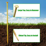 Hacaroa 10 Pack 16 Inch Rebar Stakes, Galvanized Steel Ground Anchors 1/2 Inch Diameter, Metal Garden Spikes Heavy Duty for Speed Bump, Wheel Stop, Tent, Garden Bed, Plant Support