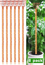 6 Pack 15" Electroculture Copper Gardening Antenna, Electroculture Plant Stakes, Copper Wire for Garden Stakes, Tensor Rings Coppers, Electro Coil Support Rods Kit Growing Vegetable Flowers
