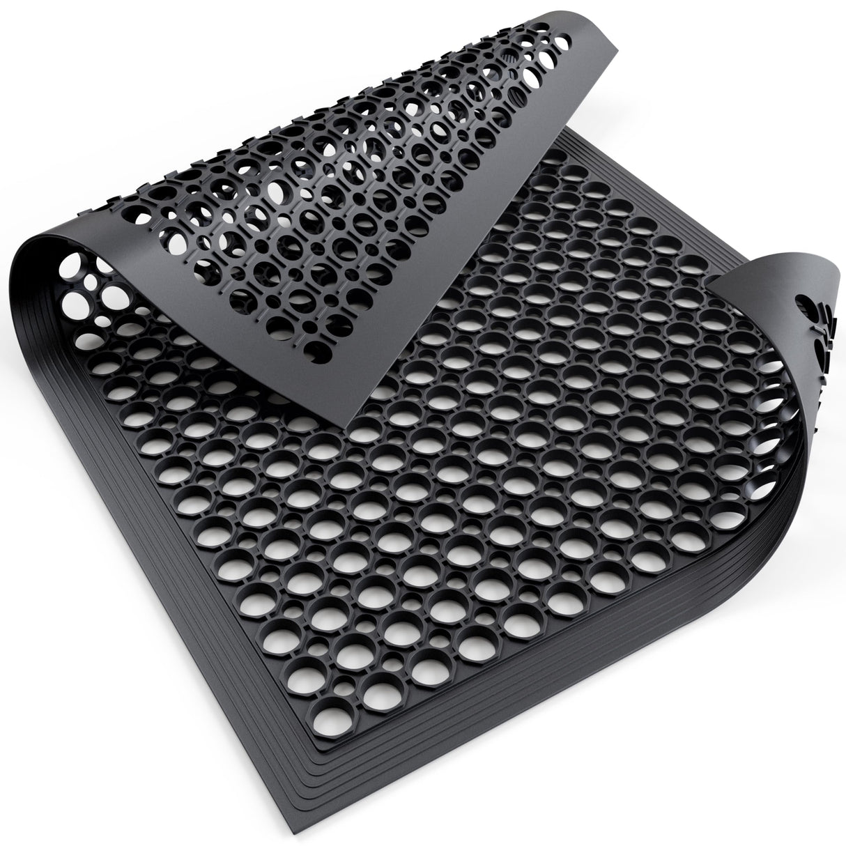 Lifetime Supplies 36" x 24" Commercial Rubber Floor Mat | Safety Water Drainage | Non Slip Anti Fatigue Mat for Restaurant, Kitchen, Indoors, Outdoors and Entryway