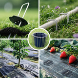 Landscape Staples 50 Pack, 6 Inch 11 Gauge Heavy Duty Galvanized Garden Staples with 50pcs Fixing Washers, Rubber Mallet & Hook Remover, U Shaped Weed Barrier Stakes for Sod, Turf and Lawn