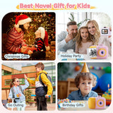 Kids Camera Instant Print for Girls Boys Age 3-12 Kids Toys, 12MP 1080P Kids Digital Cameras Christmas Birthday Gifts for 4 5 6 7 8 9 10 Year Old Girls, Toddler Camera