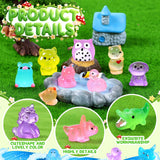LOVEXIRAN 200PCS Luminous Mini Resin Animals 30 Styles, Little Small Animal Figures to Hide Tiny Resin Animals Variety Pack for Fairy Garden Accessories Micro Landscape Dollhouse Decor.
