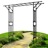 Trellume Garden Arch Trellis - 78.7" L×85.4" H Flat Top Garden Arch, Sturdy and Rustproof Garden Arch Trellis for Climbing Plants Outdoor, Arbor Trellis for Backyard, Patio, Lawn, Wedding(20MM Pipe)