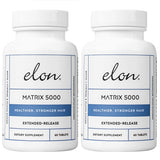 Elon Matrix 5000 - Biotin 5000mcg Vitamins for Hair Growth w/Extended Release - Promotes Healthy & Strong Hair - Pack of 2 (120 Day Supply)