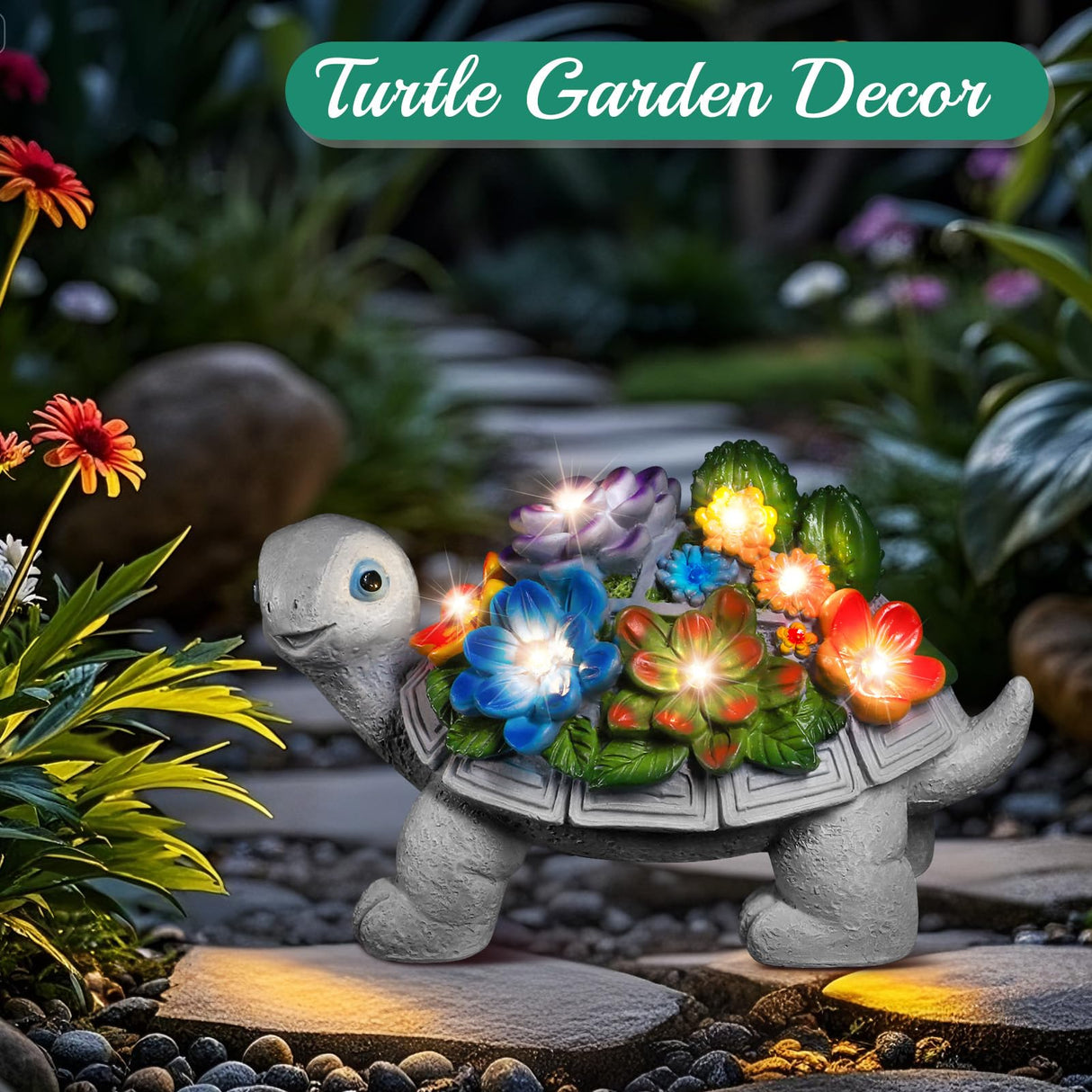 Linkax Mothers Day Gifts for Mom Grandma Wife Sister Nana from Daughter Son Husband, Birthday Gifts for Women Turtle Statues Solar Garden Decor for Outside Yard Outdoor Home Patio Decor