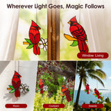 Calmpathz 2 Pcs Cardinal Stained Glass Window Hanging Suncatchers, Sympathy Gifts for Loss of Loved One, Unique Nana Grandma Memorial Gift, Bird Decor & Christmas Ornament (6 Inch)
