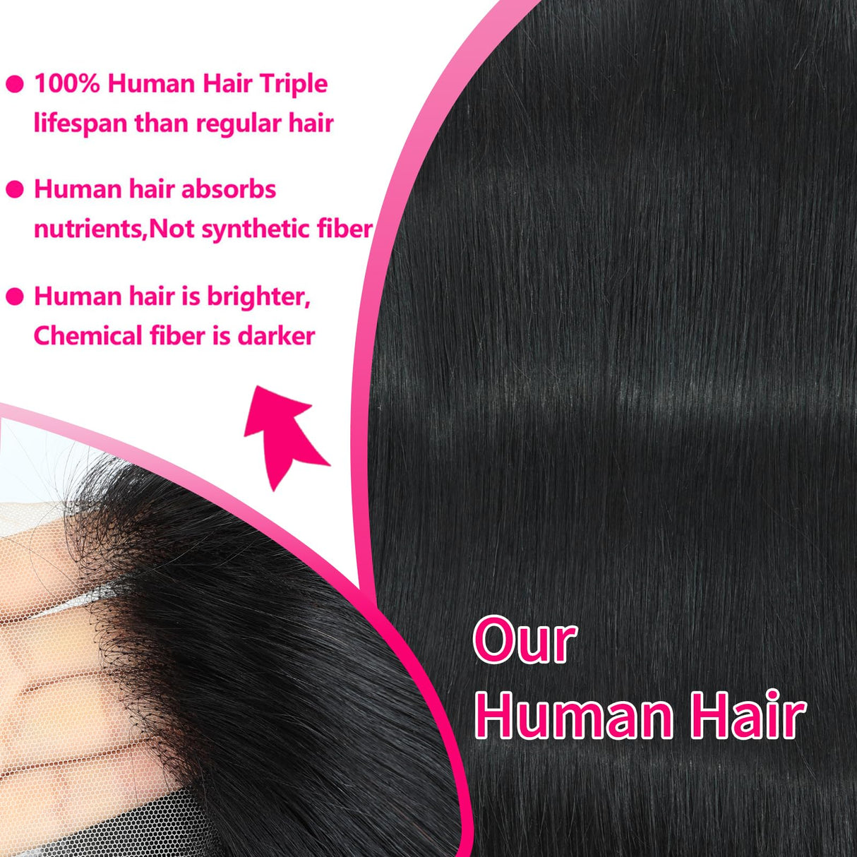 32 Inch Straight Lace Front Wigs Human Hair 200% Density 13x4 HD Transparent Lace Front Wigs for Women Glueless Brazilian Virgin Straight Lace Frontal Wigs Pre Plucked with Baby Hair Natural Black
