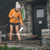 kelamayi Upgrade Broom and Dustpan Set, Self-Cleaning with Dustpan Teeth, Ideal for Dog Cat Pets Home Use, Super Long Handle Upright Stand Up Broom and Dustpan Set (Brown)