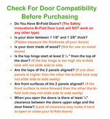 (2- Pack) - Safety Innovations Bi-fold Door Lock - Closet Protection Child and Pet Proof Bi-fold Door Lock - Tool-Free Installation - Unbreakable Clear Polycarbonate - for 1 3/8" Thick Wood Doors