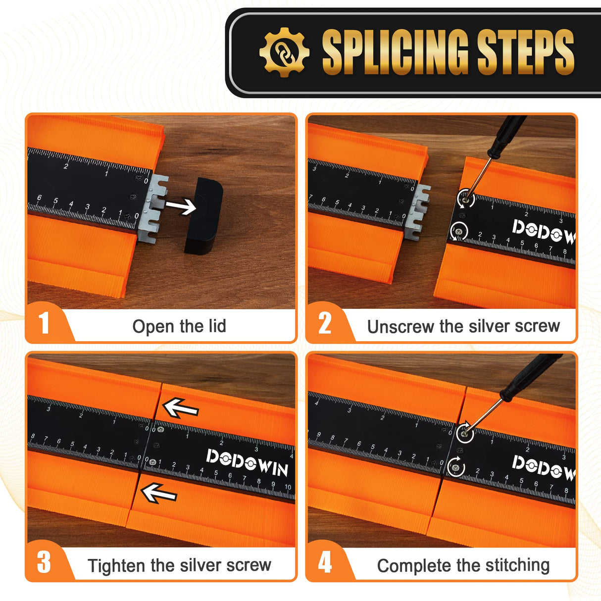 dodowin Connectable Contour Gauge 10+5inch, Mens Christmas Gifts for Dad Him Husband,Stocking Stuffers for Adult Men, Super Gauge Outline Shape Tool, Woodworking Tools,Anniversary Birthday Gifts Idea