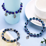 Junkin 12 Pcs Evil Eye Charm Bracelets Hamsa Beaded Charm Hand of Fatima Turkish Greek Blue Eyes Stretch Bracelet Lucky Protection Wristband for Women Men Blessing Gift