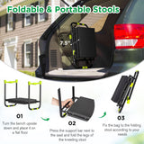 LOENIY 10.8” Wide Garden Kneeler and Seat, Heavy Duty Foldable Gardening Stool with Tool Belt Pouch, Included Thickened Kneeling Pad, Portable Gardening Bench Chair for Seniors & Parents