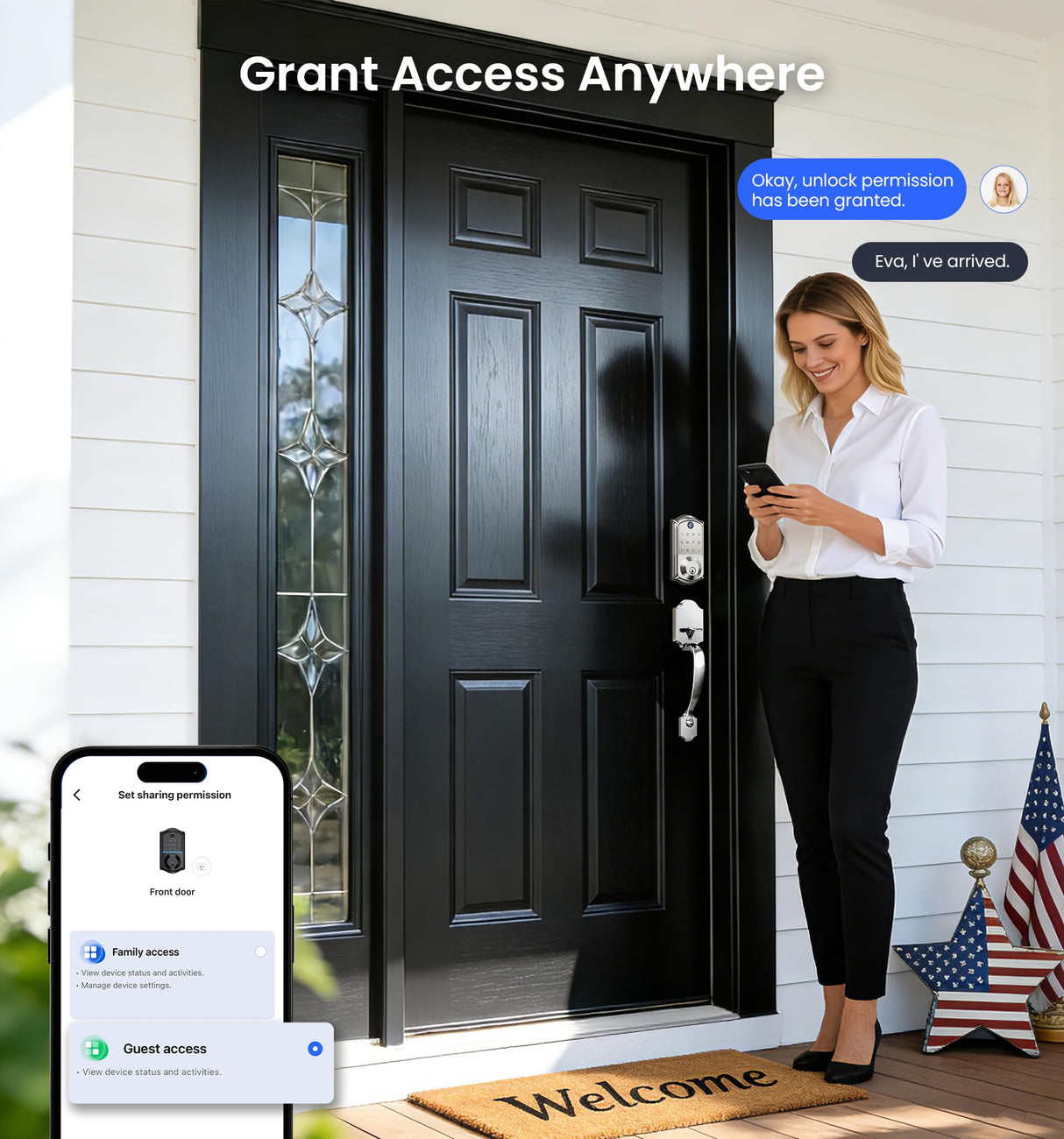 Veise VE017 Fingerprint Smart Door Lock, App Control, 8-in-1 Keyless Entry, Auto Lock, Emergency Power Port, Electronic Touchscreen Keypad, Biometric Smart Locks for Front Door, Satin Nickel