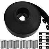Chapou 6'' x 100' Landscape Edging Kit Plastic Garden Edging Border Coil No Dig Include 90 Anchoring Spikes for Lawn Garden Grass Yard Home School, Black