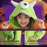 Beauty Shine Onesie Cartoon Animal Costume One Piece Pajamas Cosplay Halloween Christmas Sleepwear Jumpsuit Homewear (US, Age, 10 Years, Mike Wazowski)