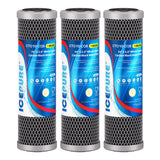 ICEPURE 1 Micron 10" x 2.5" Whole House Upgraded Coconut Shell Activated Water Filter Lead Remove Filter Cartridge Replacement for WFPFC8002, SCWH-5, WHCF-WHWC, FXWTC, CTO10-CQB, RO Unit, 3PACK